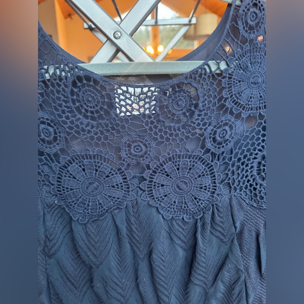 Holding Horses by Anthropologie Navy Lace Mini Dress - Picture 4 of 11